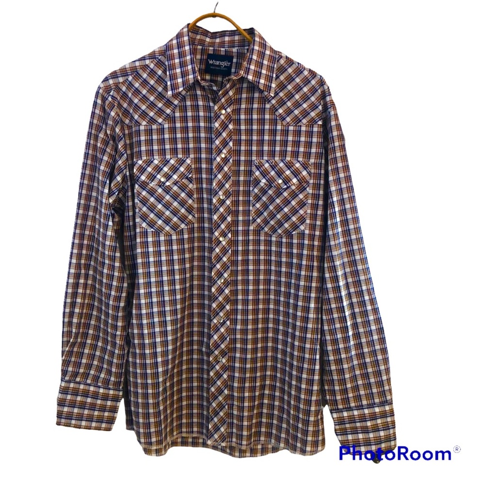 Tall Large Men’s Wrangler Long-Sleeved Western Shirt Pearl Snaps